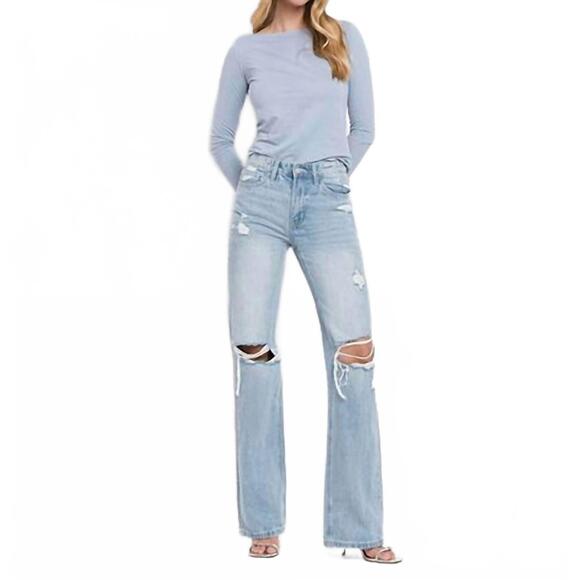 VERVET BY FLYING MONKEY Denim - NEW VERVET BY FLYING MONKEY women's 90's vintage flare jeans in light blue